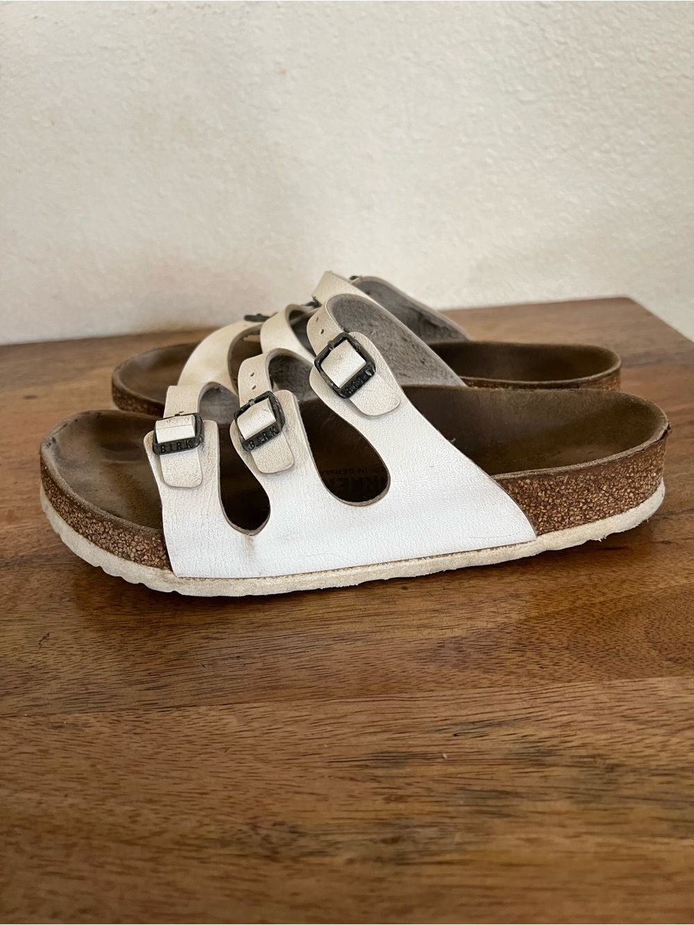 Birkenstock Florida Birko-Flor White Sandals Size 37 L 7-7.5 Regular Wide - Picture 5 of 15